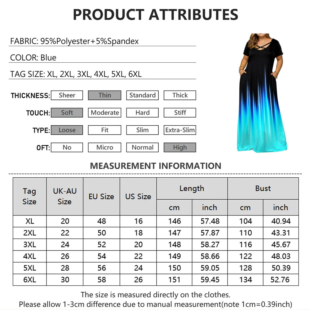 Funki Buys | Dresses | Women's Plus Size Gradient Maxi Dress