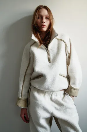 [GIMMETHEYOUNG] FW 24 G_LINE SHERPA PULLOVER / IVORY