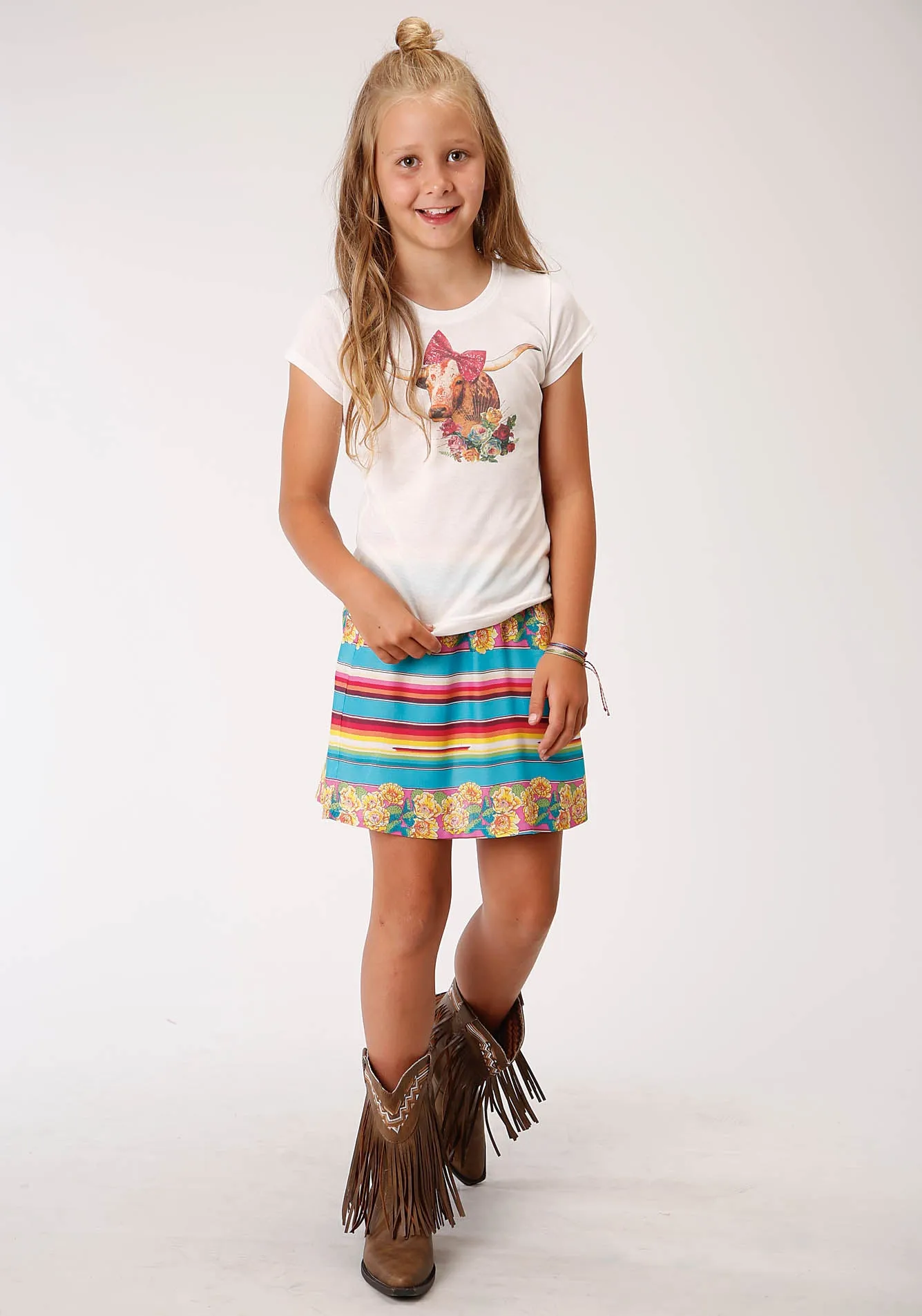 GIRLS SERAPE PRINT  SKIRT