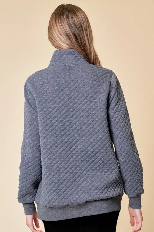 Gray & Olive Diamond Pullover