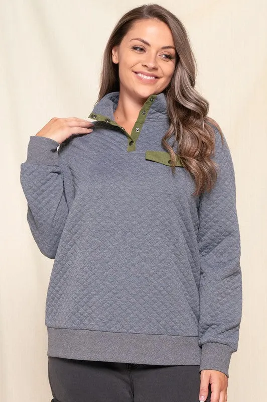 Gray & Olive Diamond Pullover