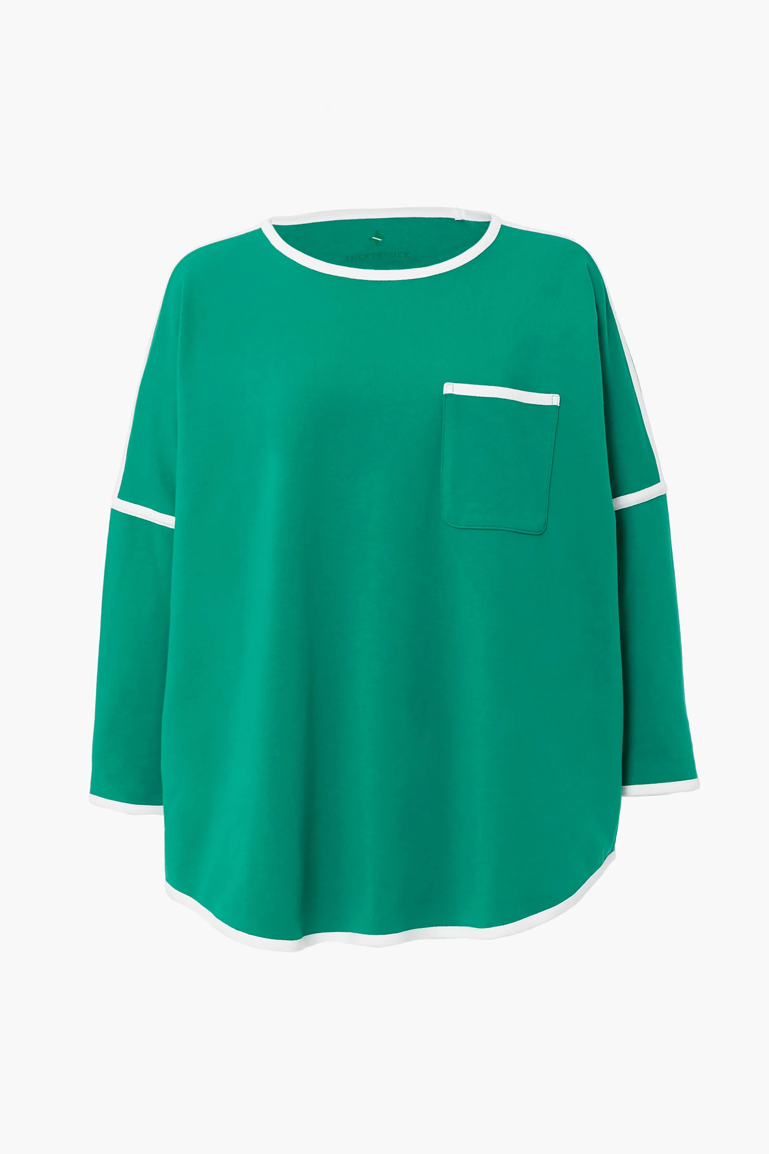 Green and White Terry Farah Pullover