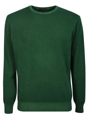 Green grass round-neck pullover