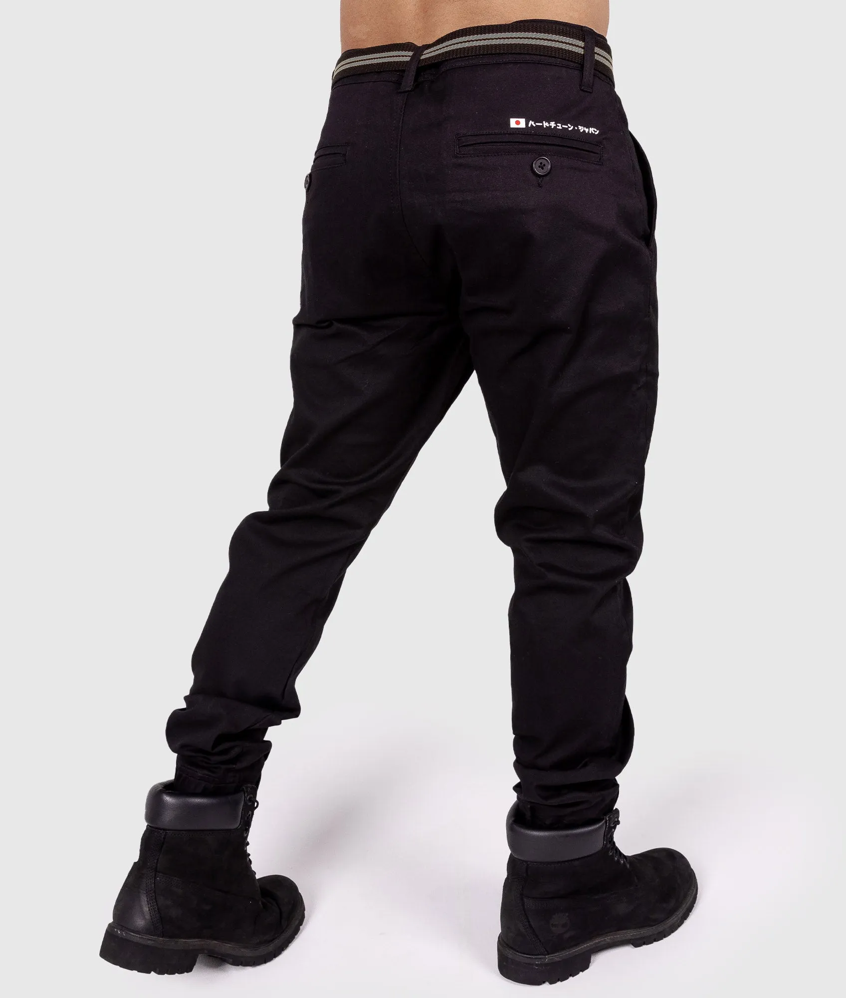 HardTuned Grid Cuffed Chinos - Black