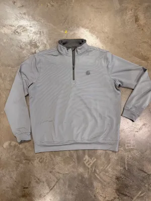 Home Bound Grey Stripped LS Performance Quarter Zip