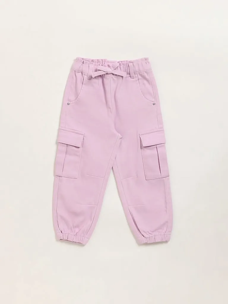 HOP Kids Lilac Mid-Rise Cargo Joggers