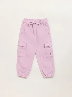 HOP Kids Lilac Mid-Rise Cargo Joggers