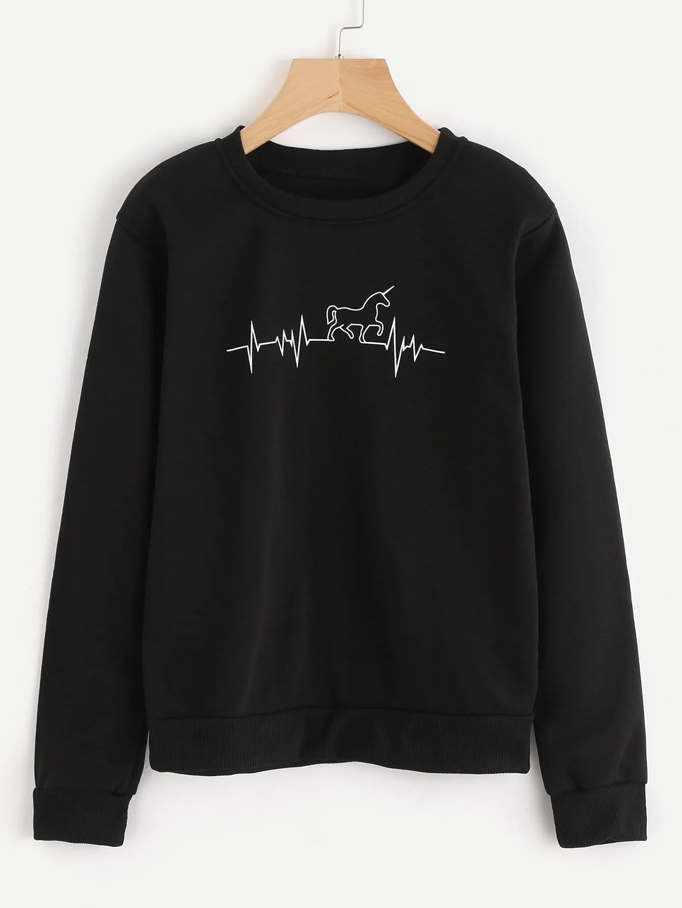 Horse heart beat pullover sweatshirt