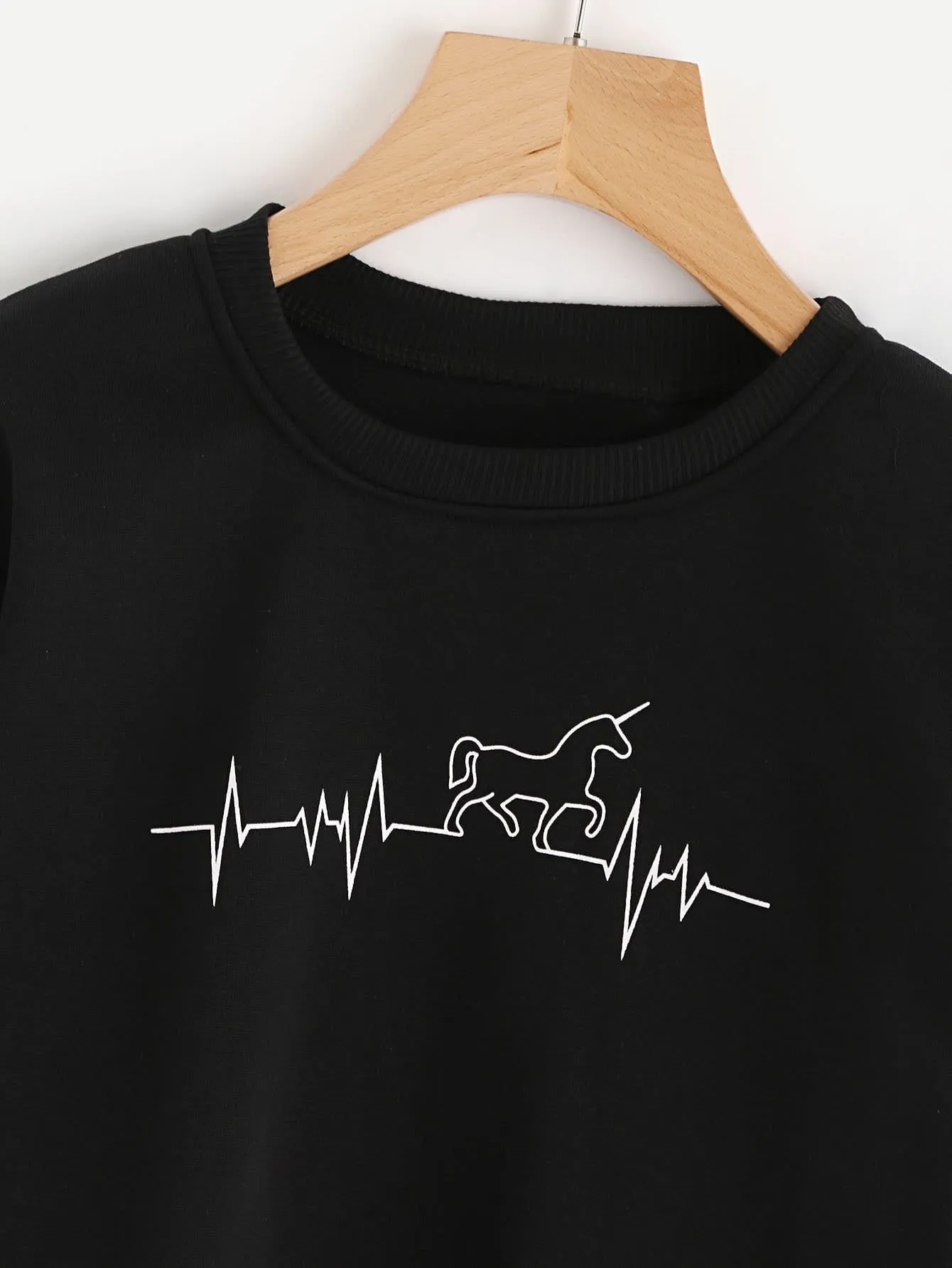 Horse heart beat pullover sweatshirt