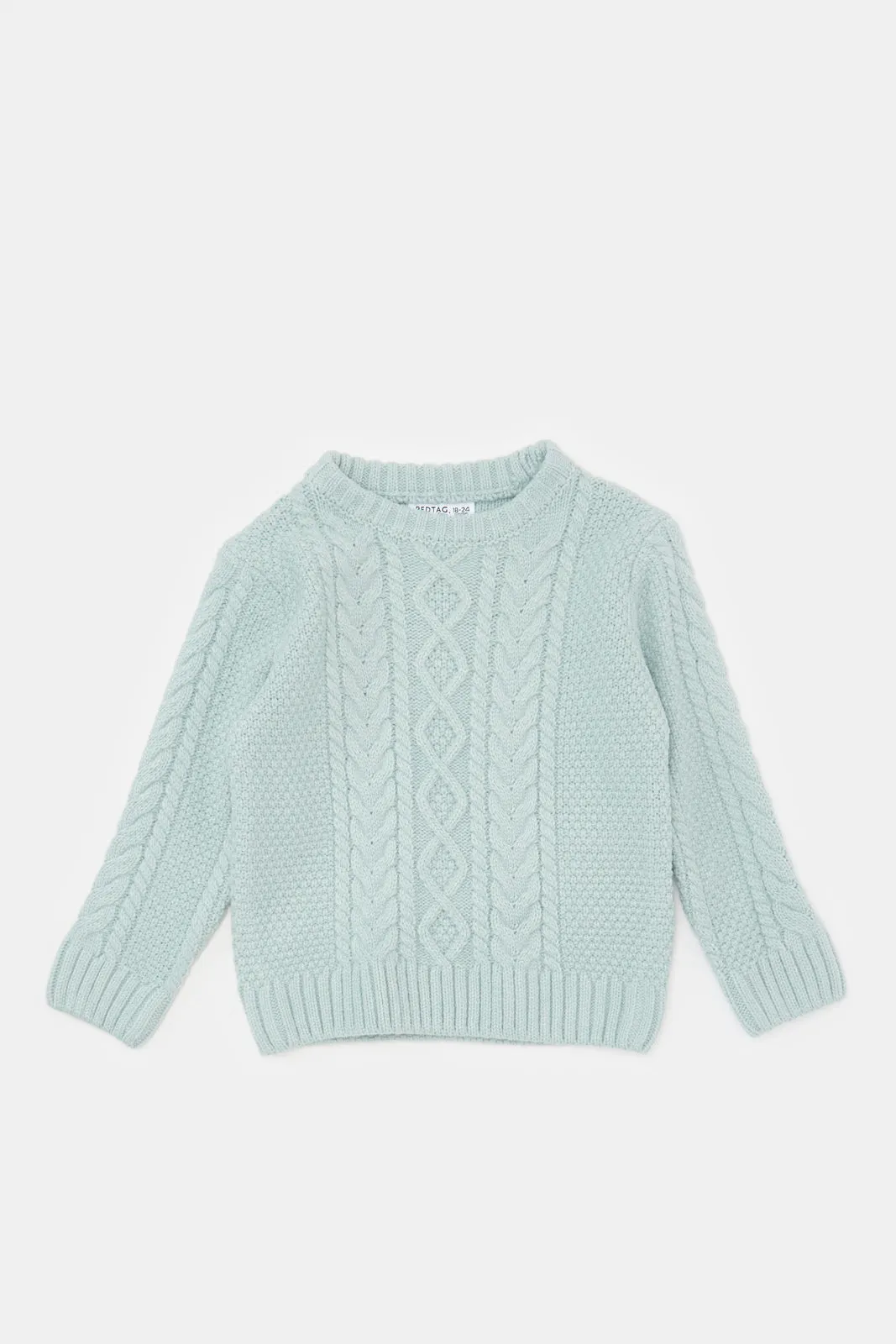 Infant Boys Mint Cable Knitted Pullover