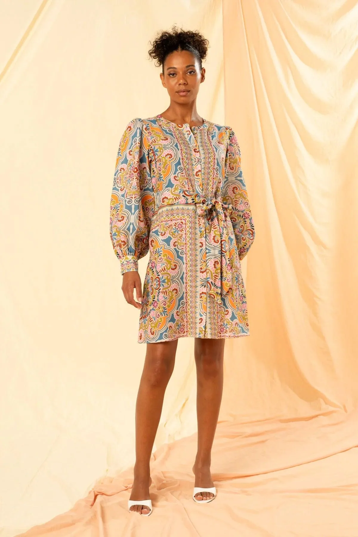 Kachel Ottavia Mini Shirt Dress in Fortuna