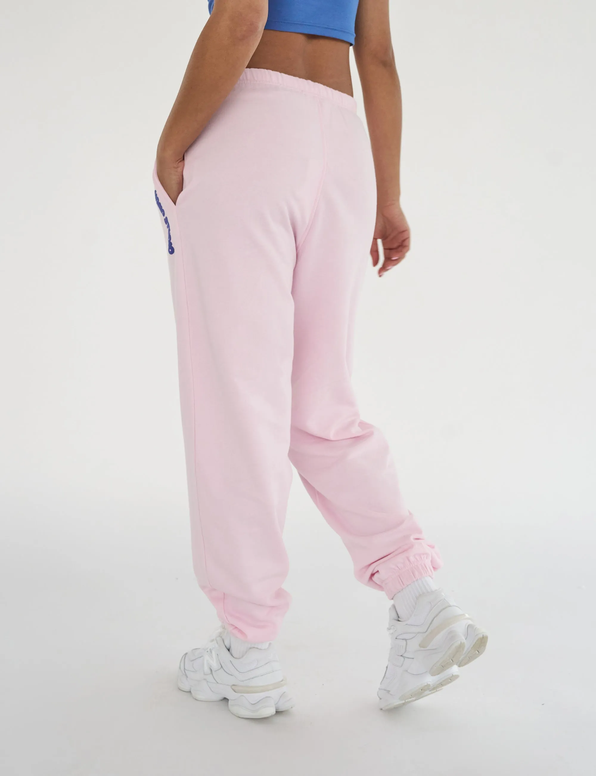 Kaiia Studio Bubble Logo Cuffed Joggers Baby Pink & Blue