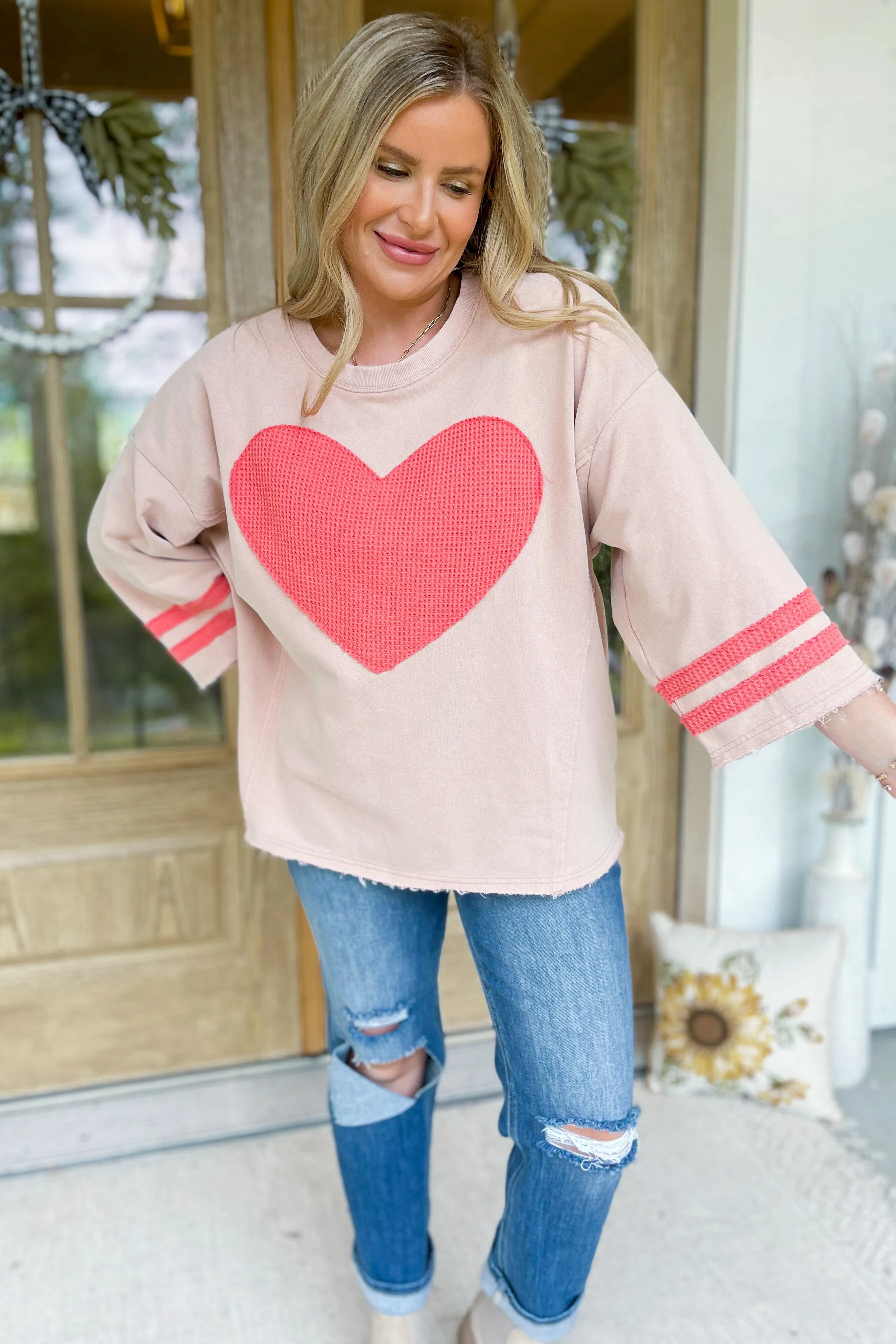 Kingston Heart Patch Mineral Washed Pullover *FINAL SALE*