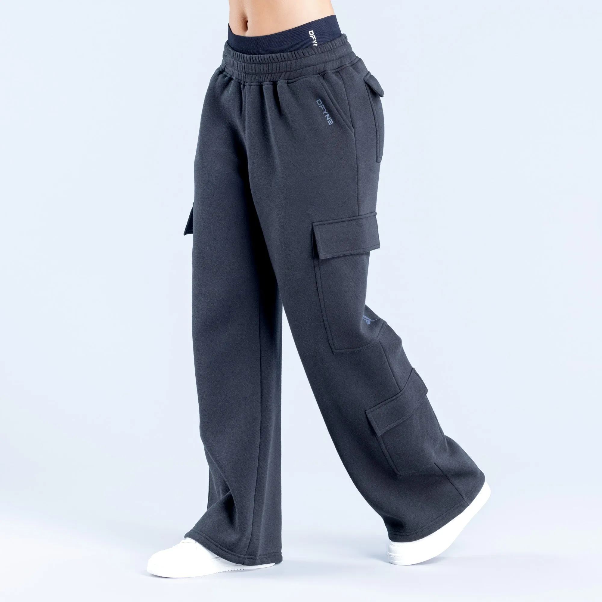 Lanyi Edit Wide Leg Cargo Joggers