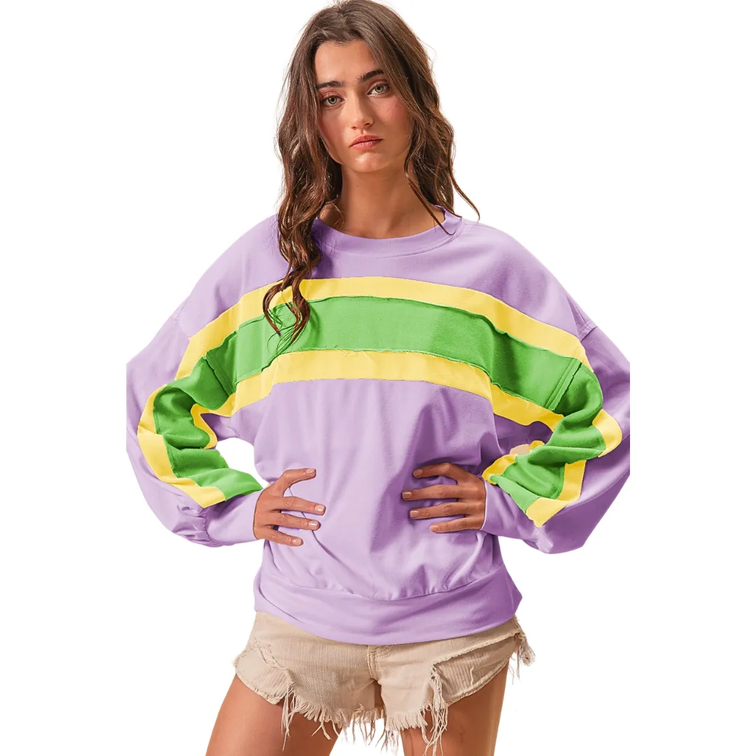 Lavender French Terry Mardi Gras Color Pullover (Each)