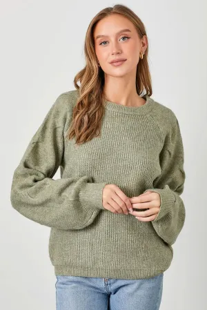 Light Olive Speckled Knit Pullover