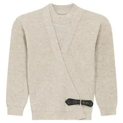 Mann Boys Wrap Sweater Cream Heather