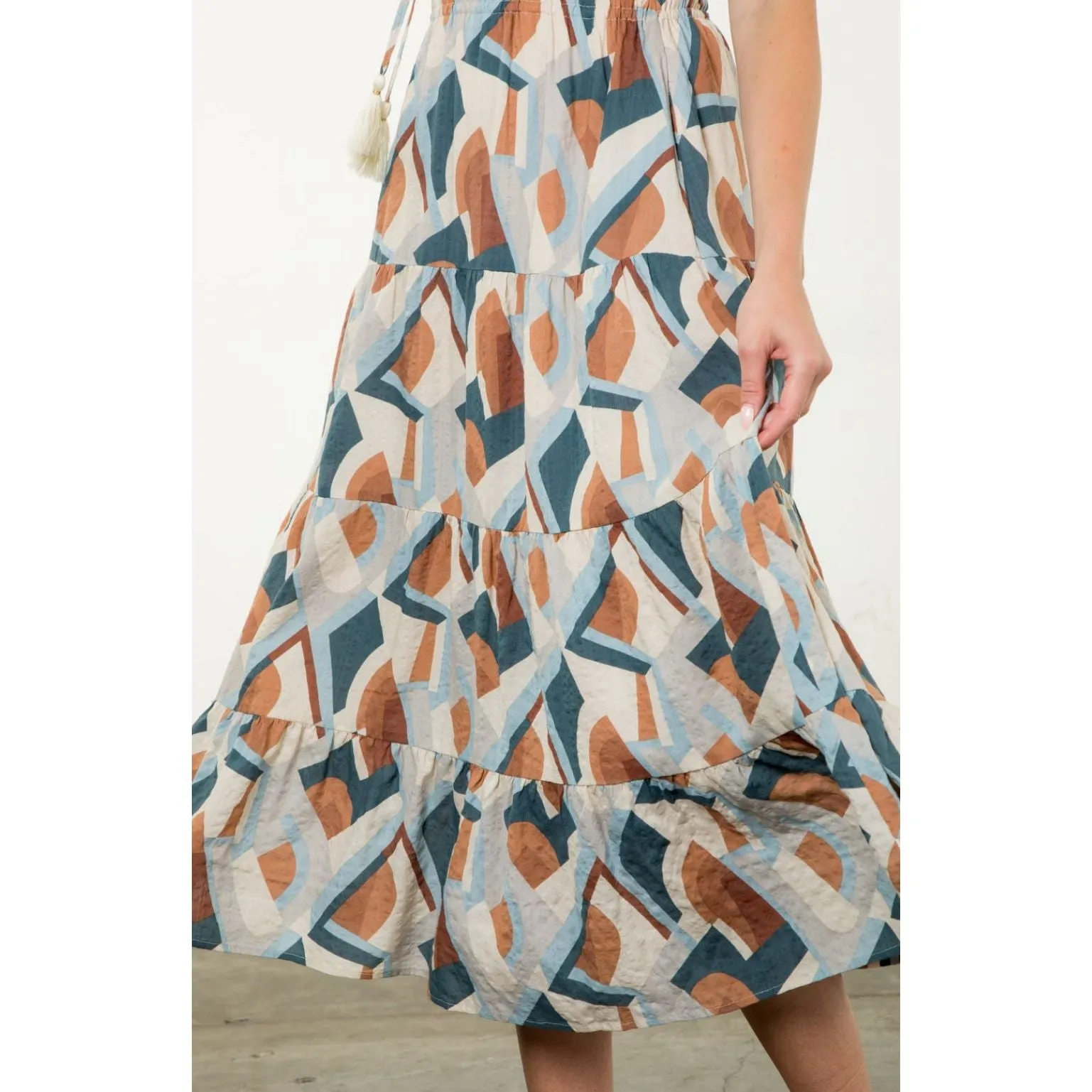 Marsha Geometric Printed Midi THML Dress