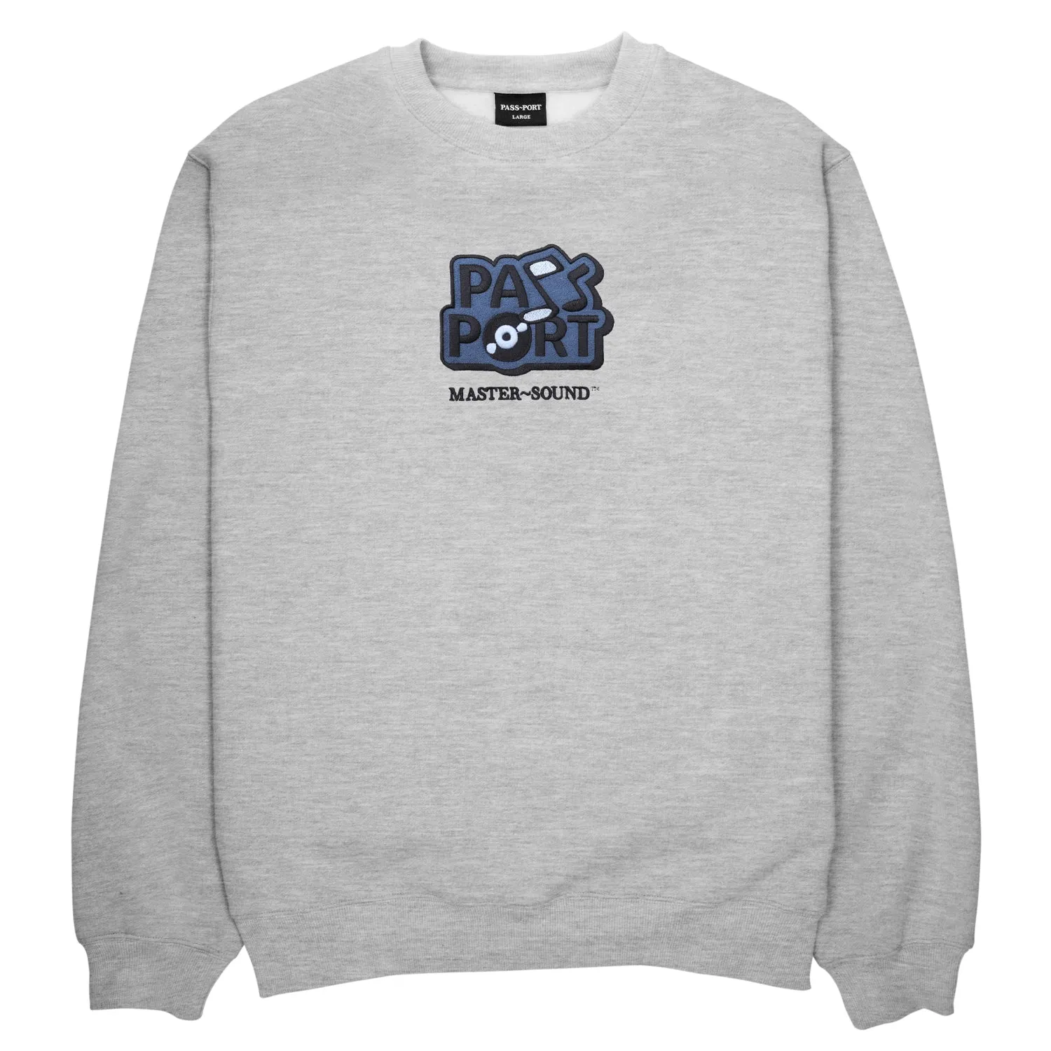 Master~Sound Embroidered Crewneck, Ash