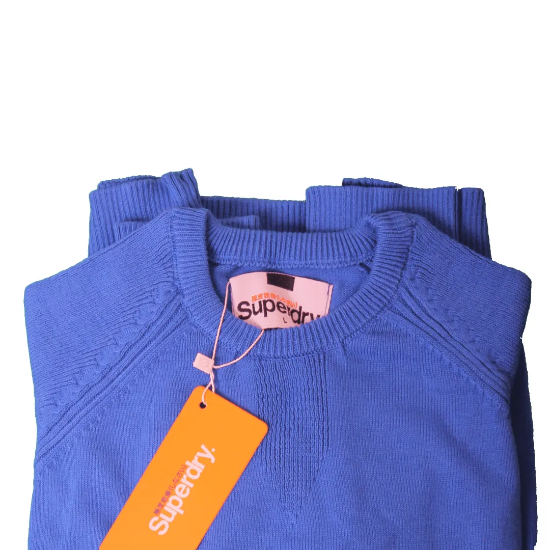 Men Basic Cotton Pullover - Blue