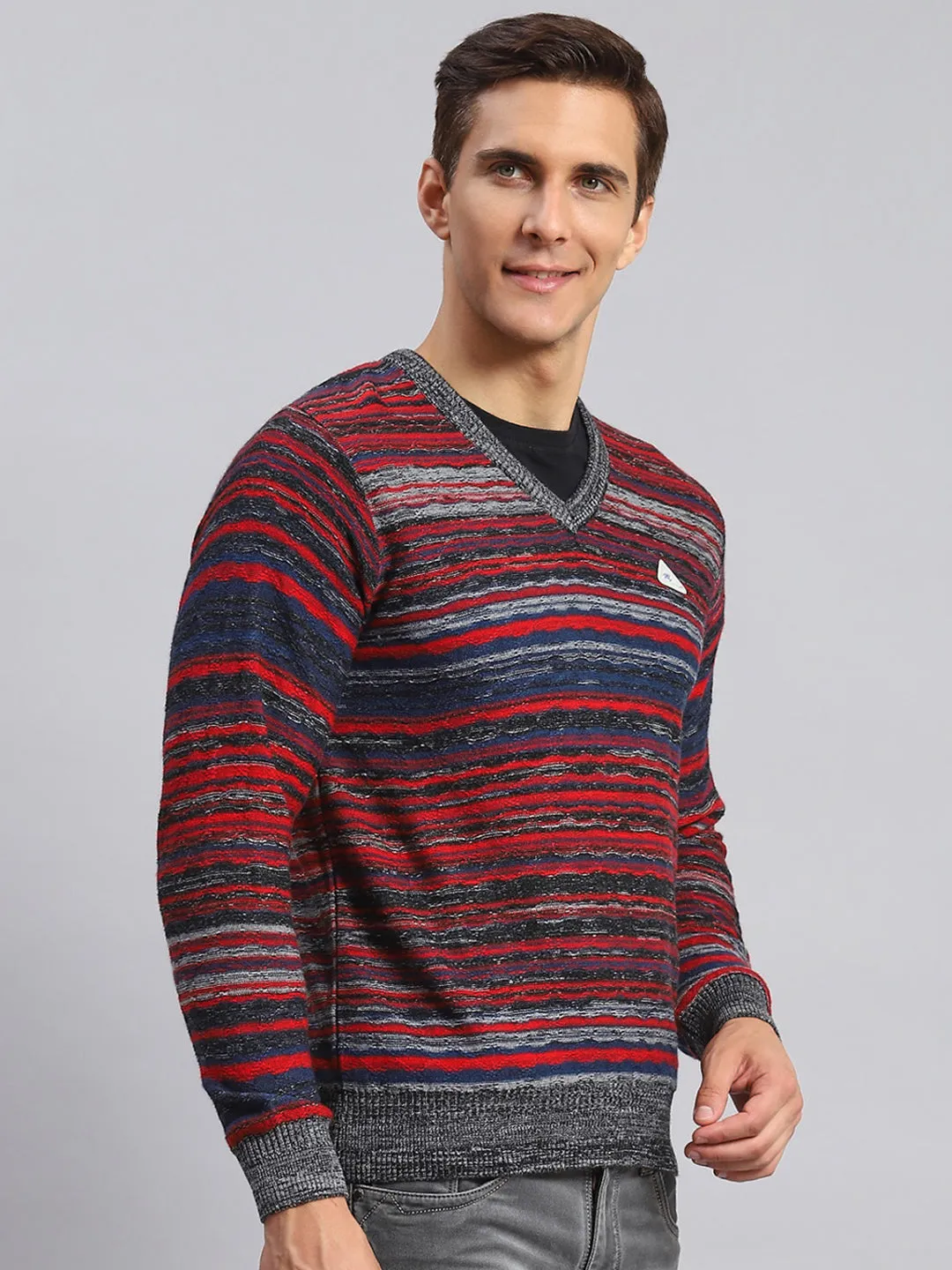 Men Multicolor Jaquard Wool blend Pullover