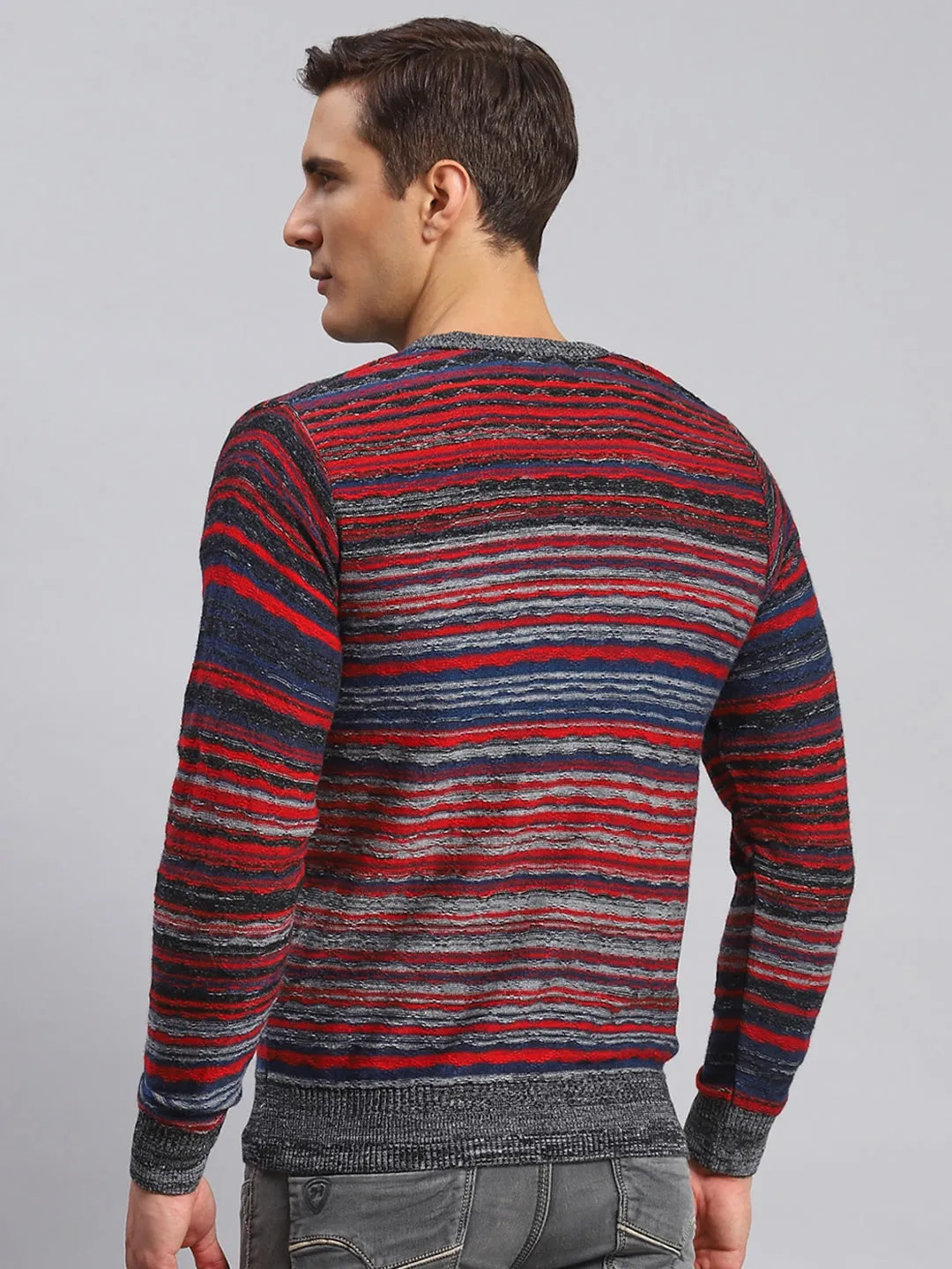 Men Multicolor Jaquard Wool blend Pullover