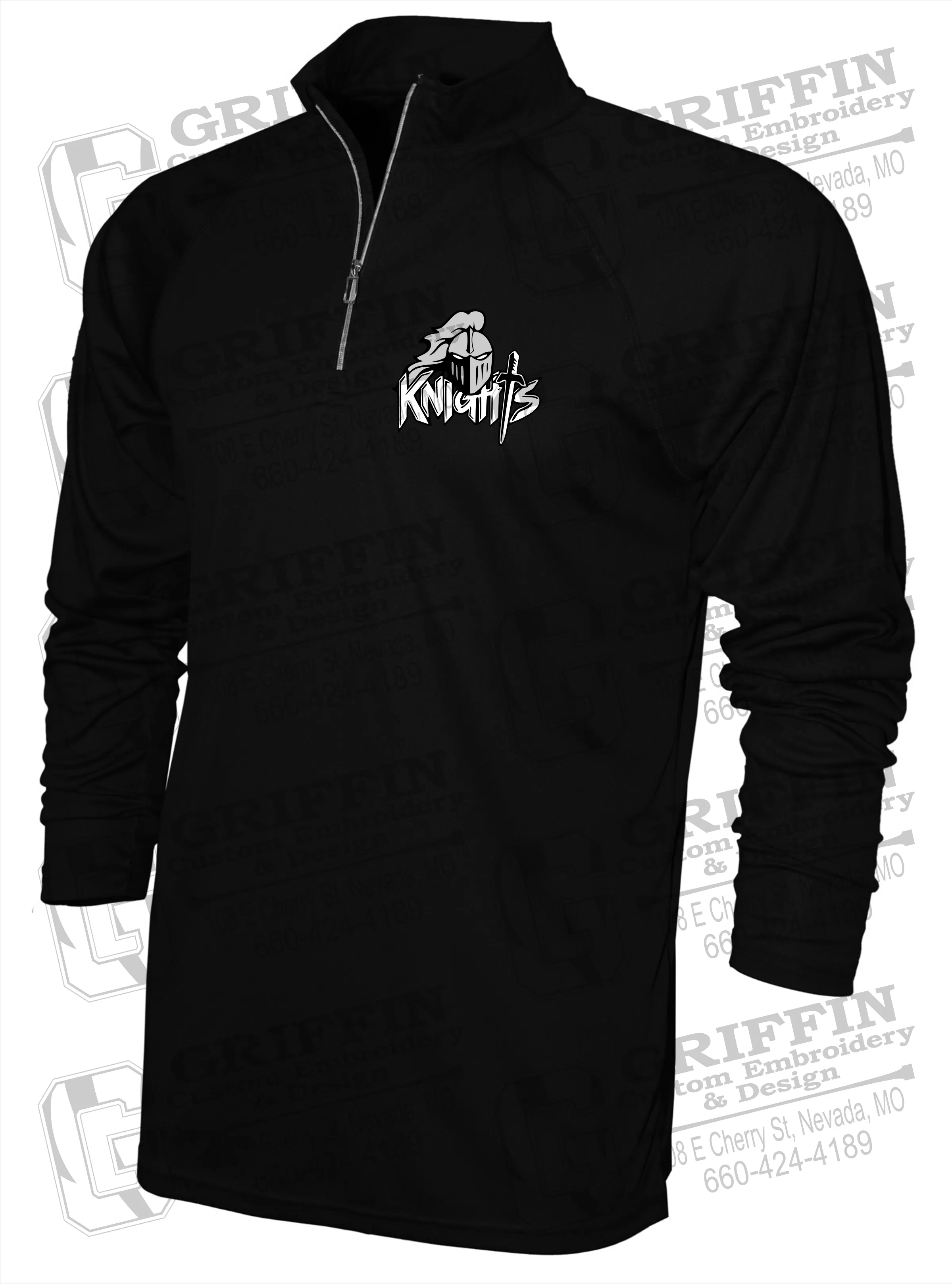 Men's Dry-Fit 1/4 Zip - NEVC Knights Full Logo