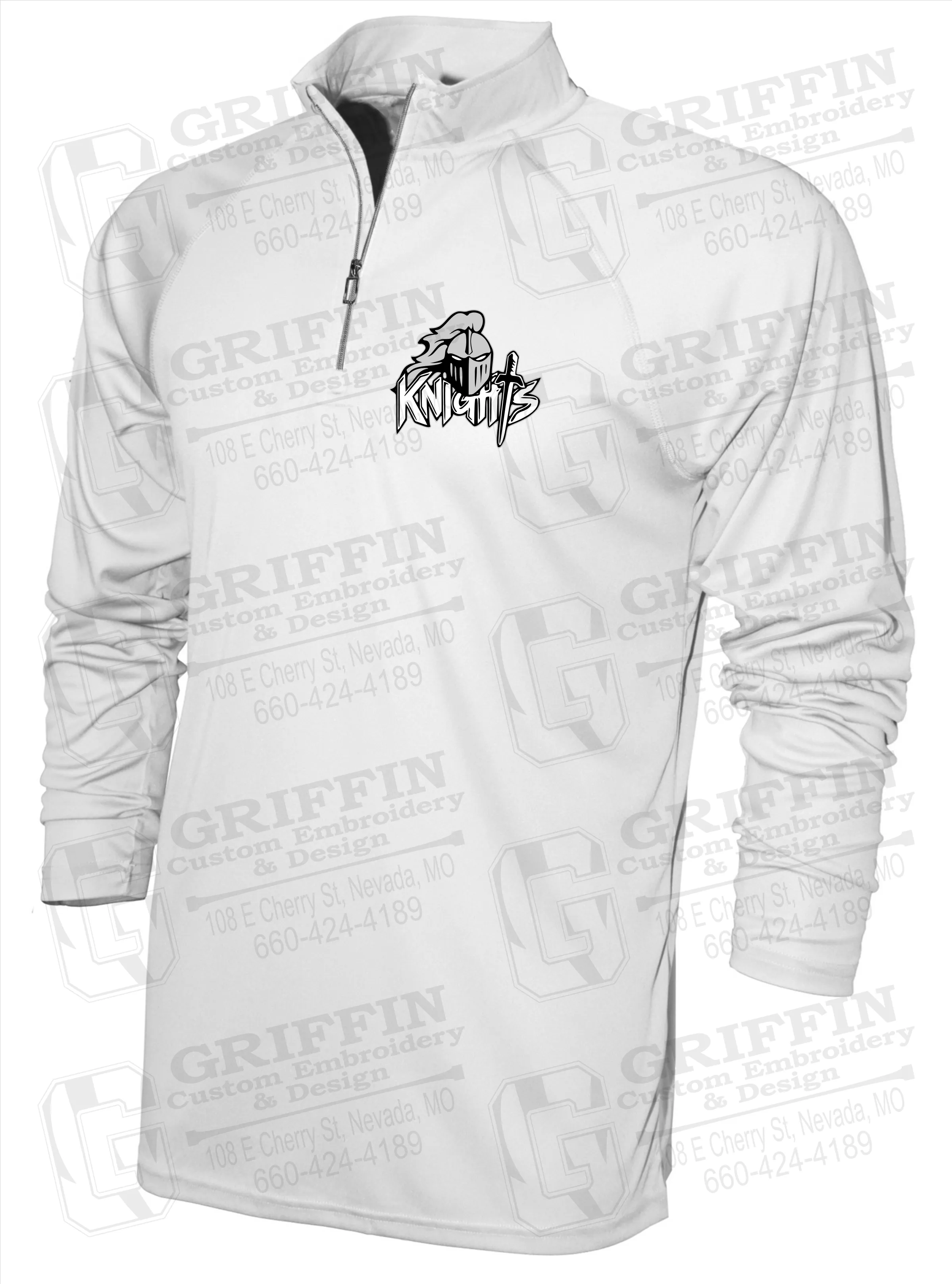 Men's Dry-Fit 1/4 Zip - NEVC Knights Full Logo