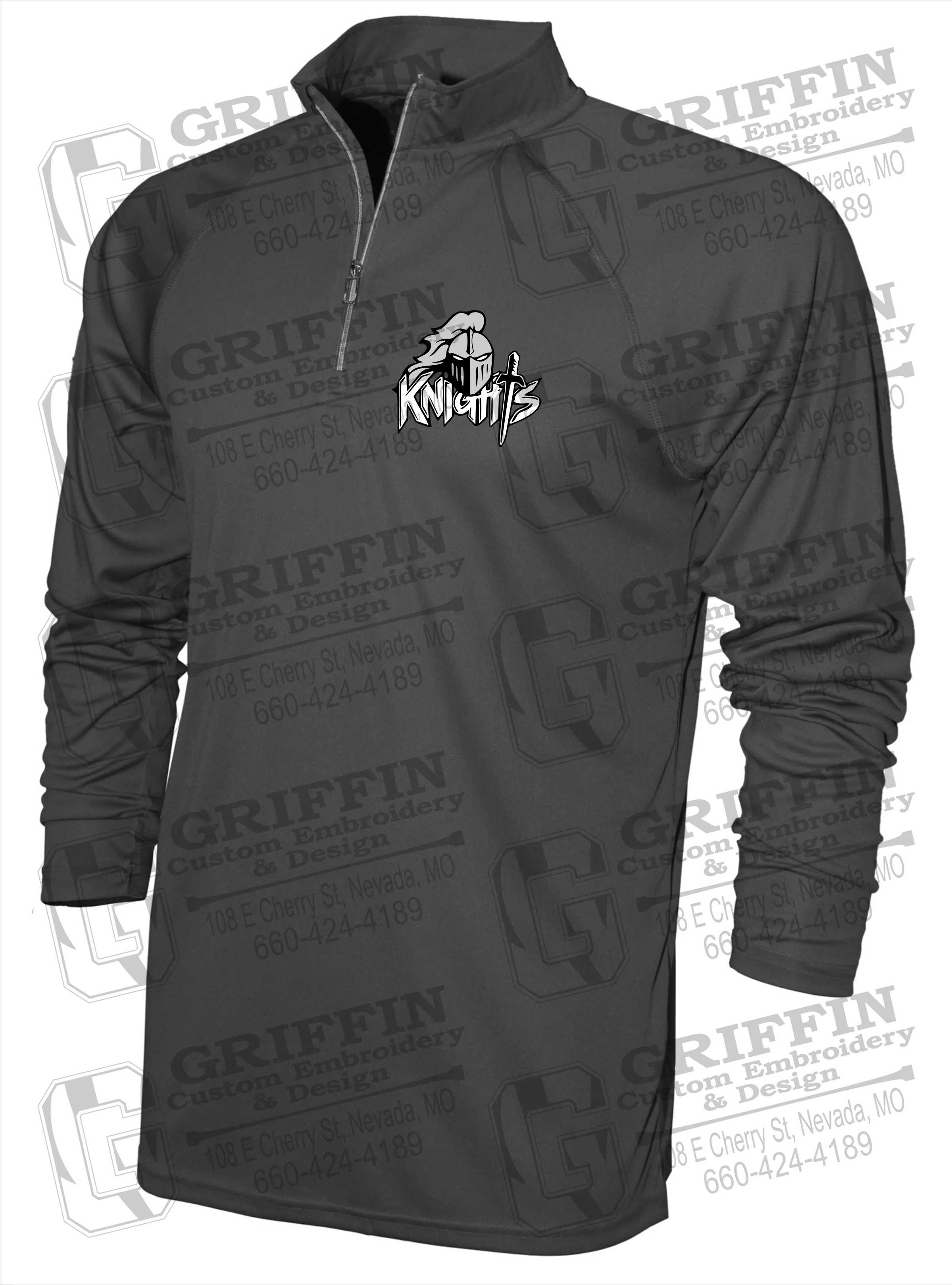 Men's Dry-Fit 1/4 Zip - NEVC Knights Full Logo