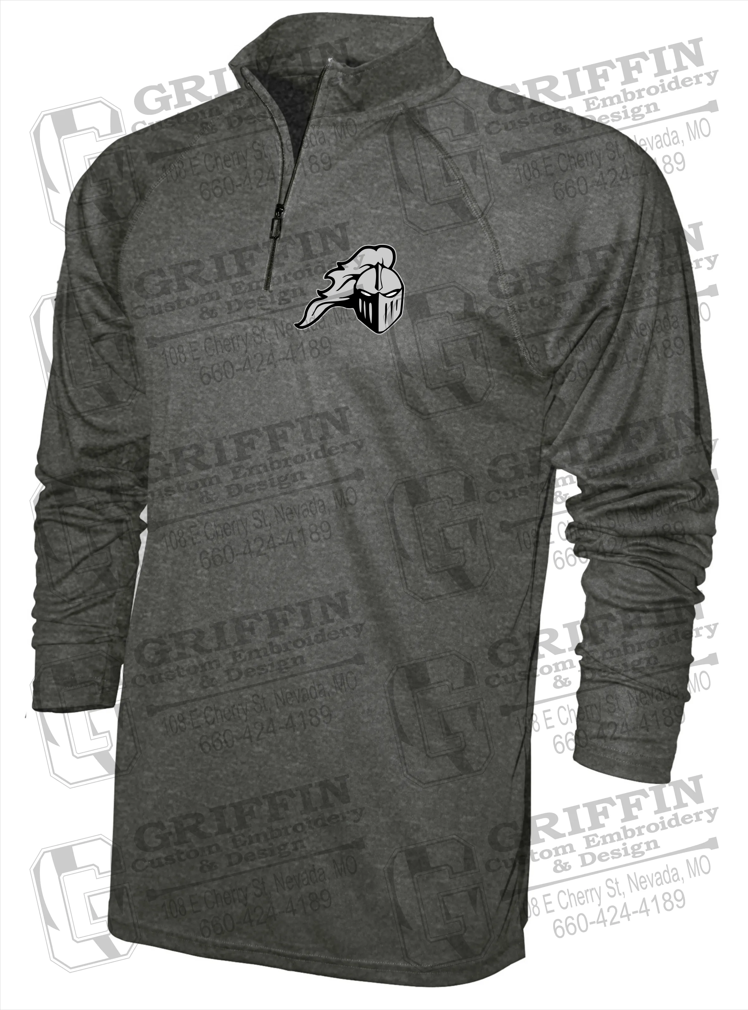 Men's Dry-Fit 1/4 Zip - NEVC Knights Helmet Logo