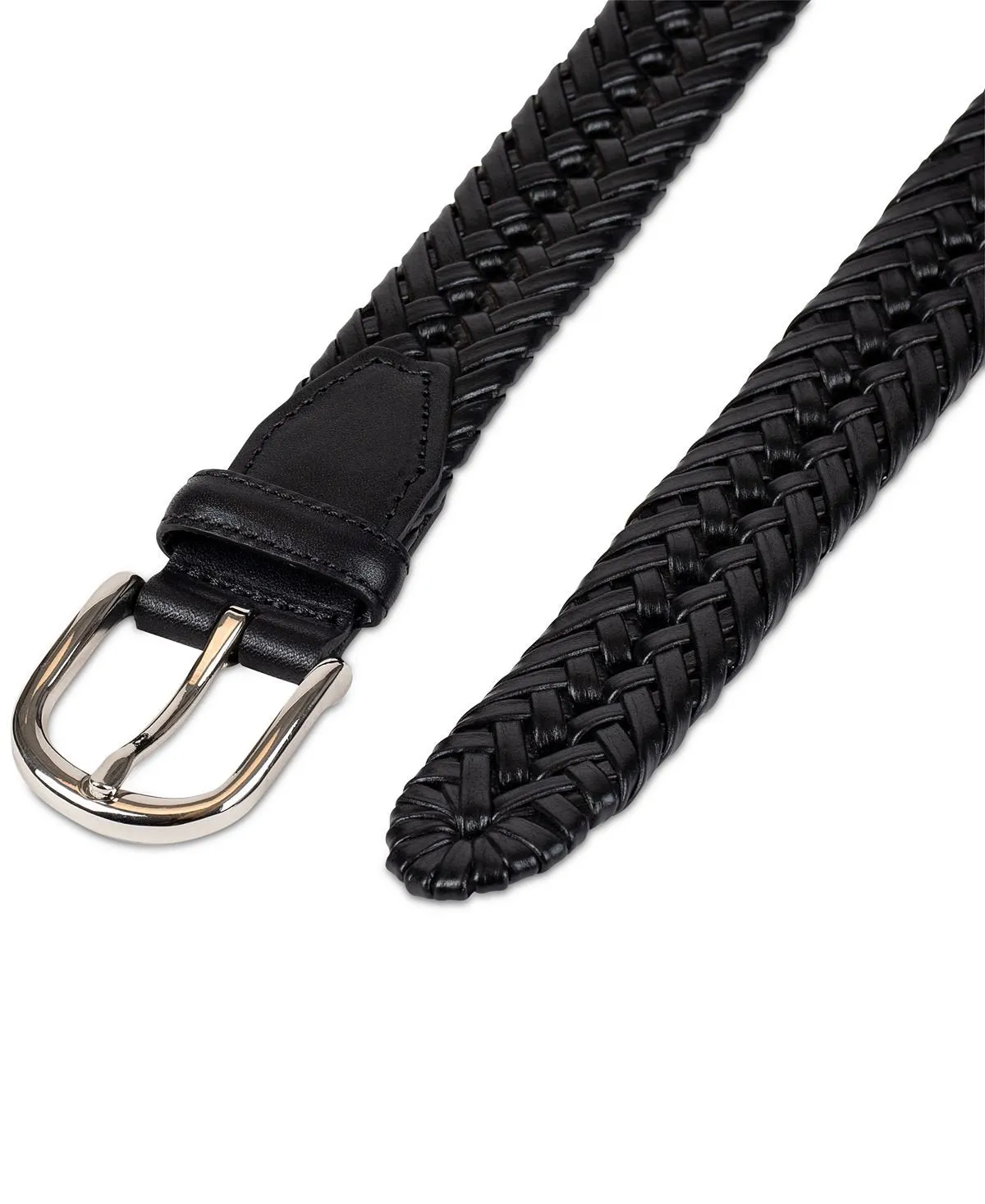 Men's Hand Laced Woven Belt Created for Macy's Club Room Black