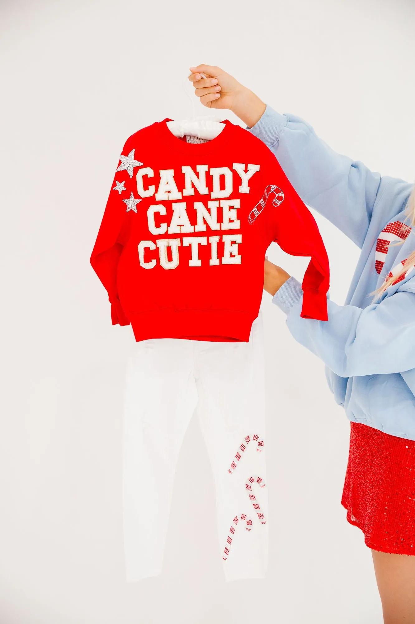 MINI KIDS CANDY CANE CUTIE RED PULLOVER