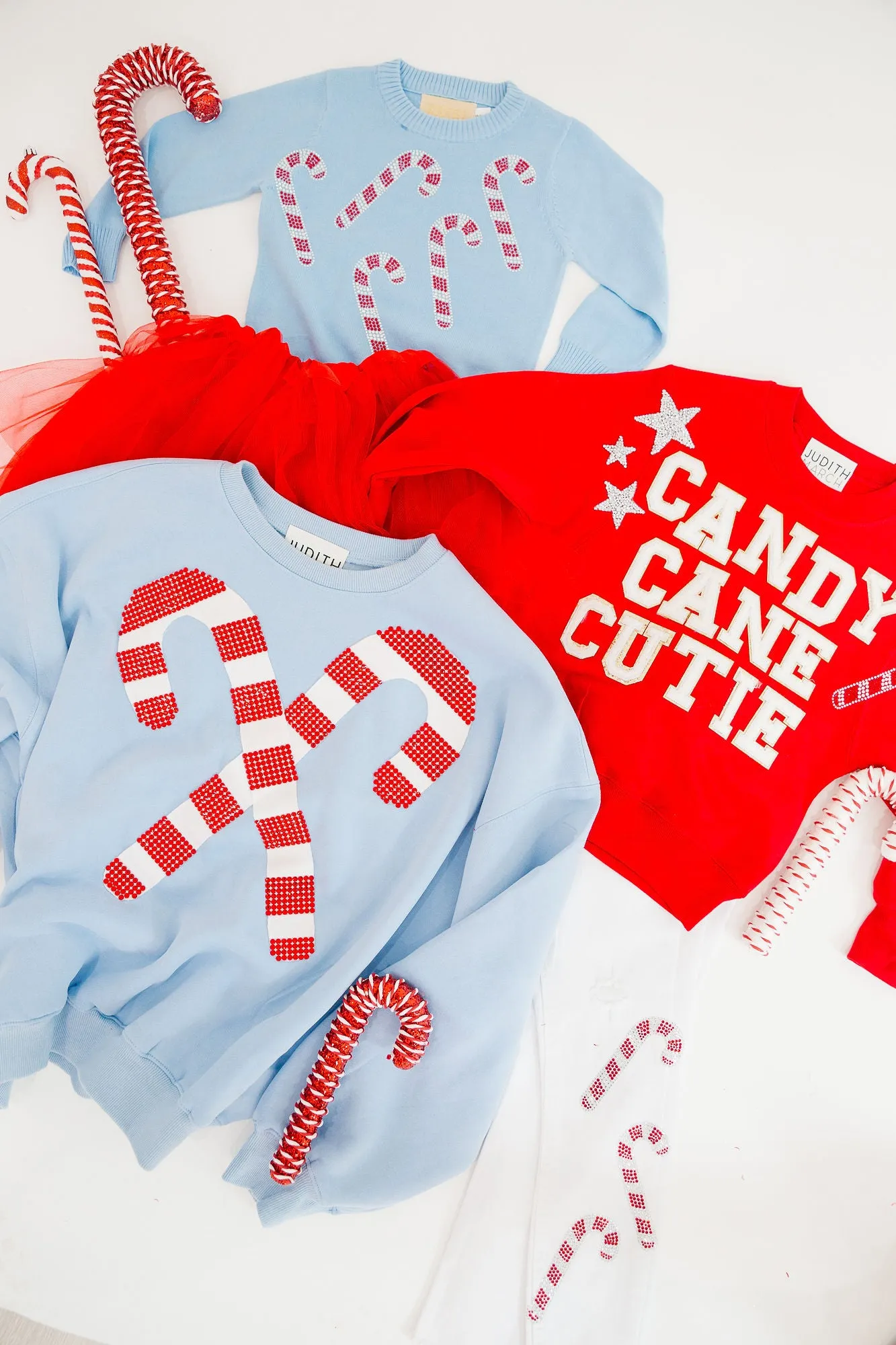 MINI KIDS CANDY CANE CUTIE RED PULLOVER