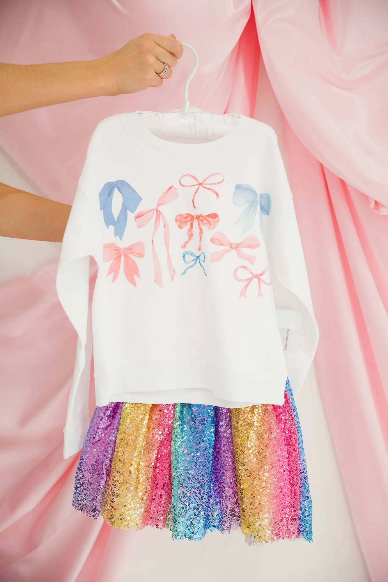 MINI KIDS COLORFUL BOWS PULLOVER