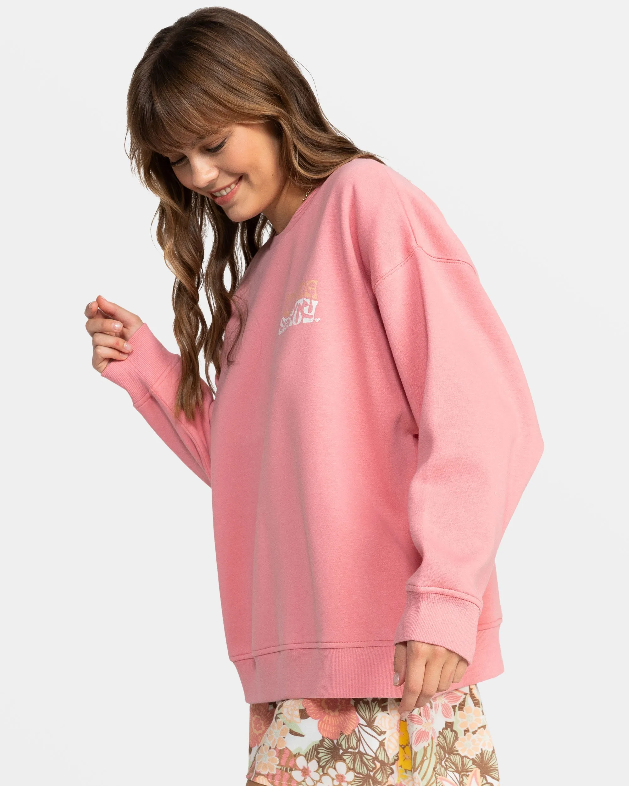 Morning Hike Crew Neck Sweatshirt - Mauve Glow