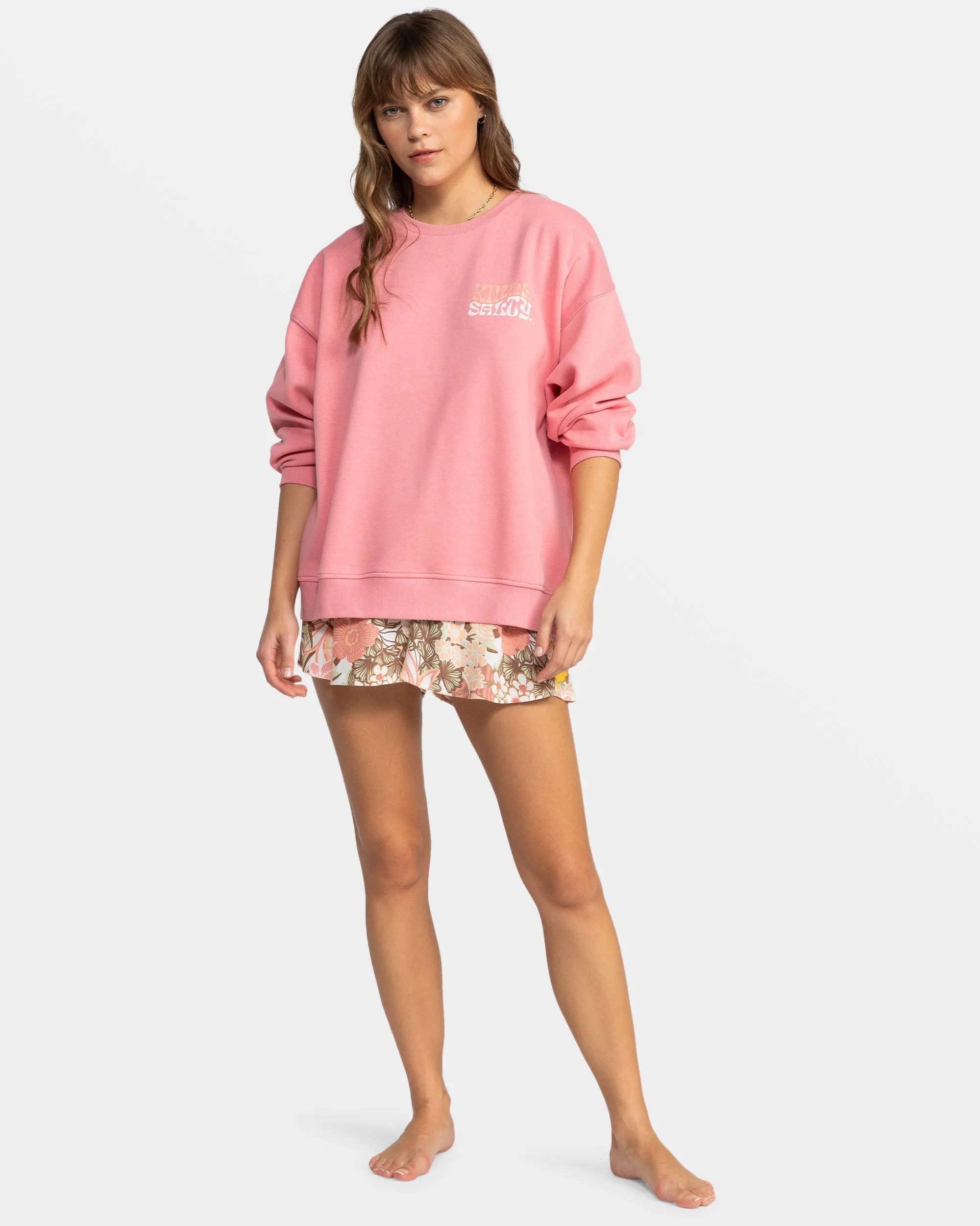 Morning Hike Crew Neck Sweatshirt - Mauve Glow