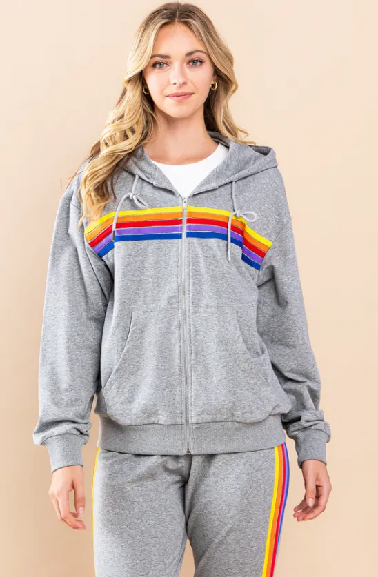 Natalie Striped Hooded Sweatshirt - Final Sale 50% off in cart