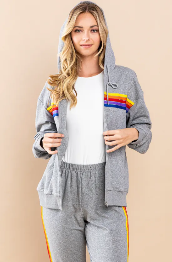 Natalie Striped Hooded Sweatshirt - Final Sale 50% off in cart