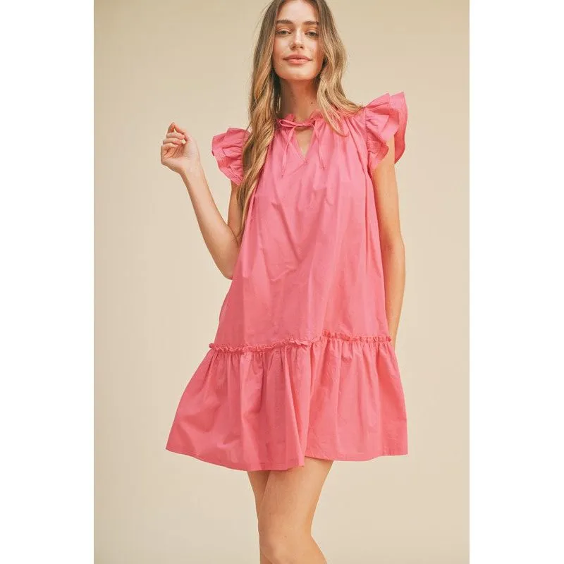 Nicole Pink Ruffle Dress