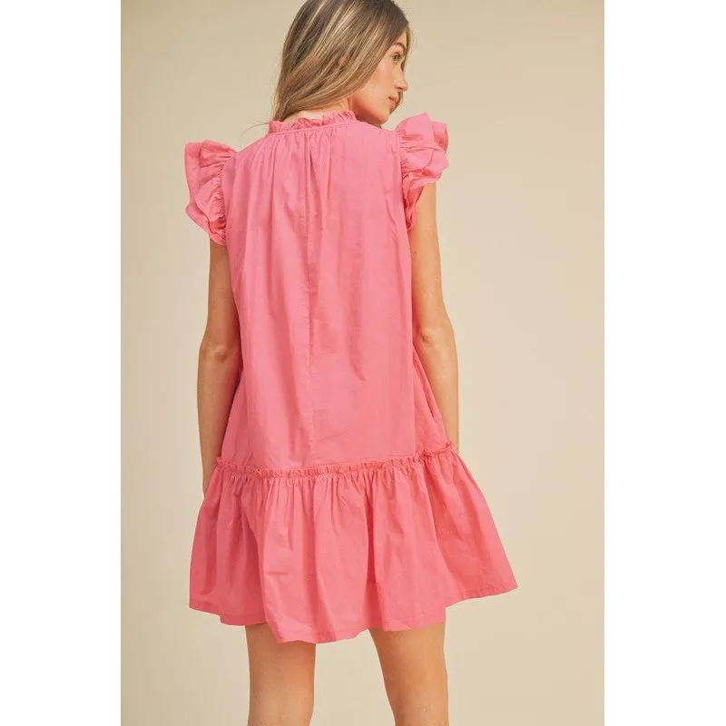 Nicole Pink Ruffle Dress