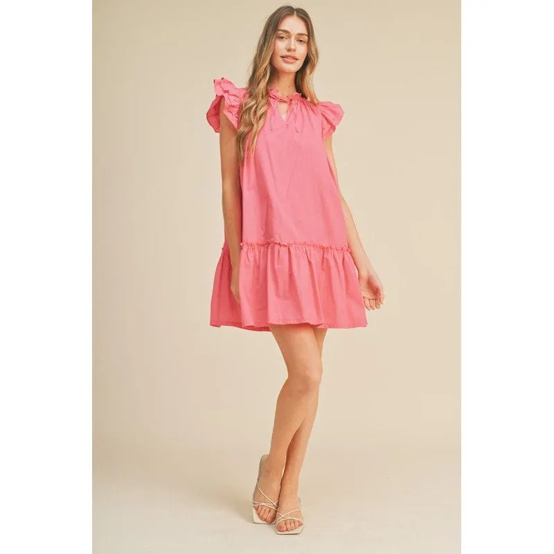 Nicole Pink Ruffle Dress