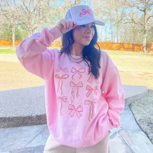 Online Exclusive | Coquette Bow Collection Long Sleeve Graphic Sweatshirt in Pink