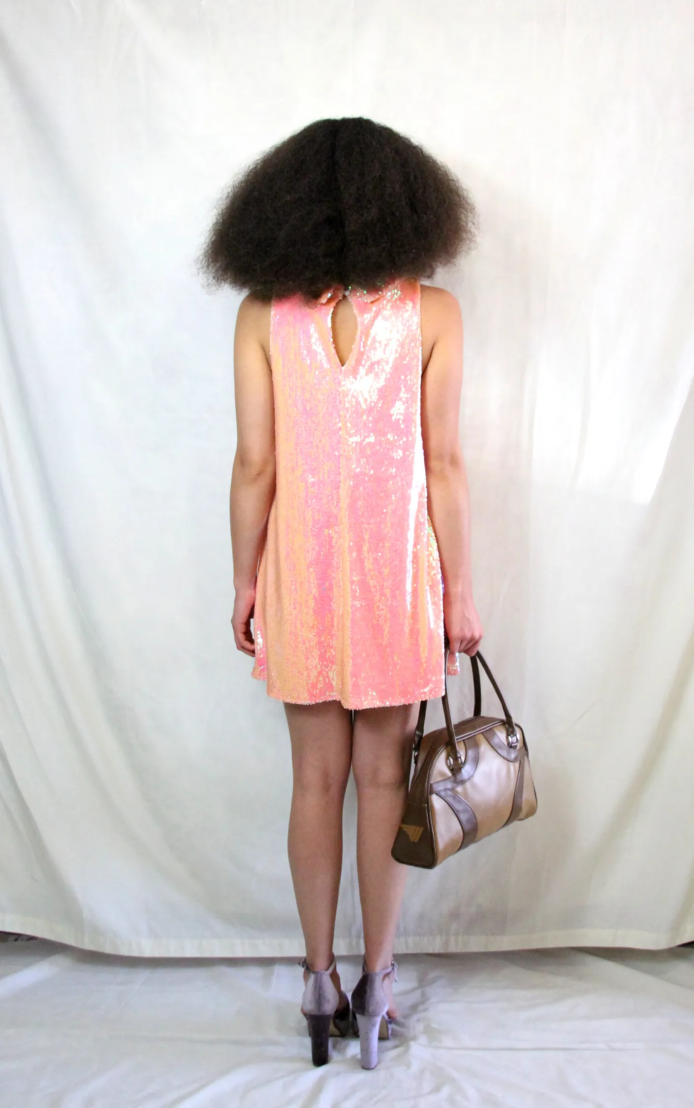 Orange Y2K Sequin Dress