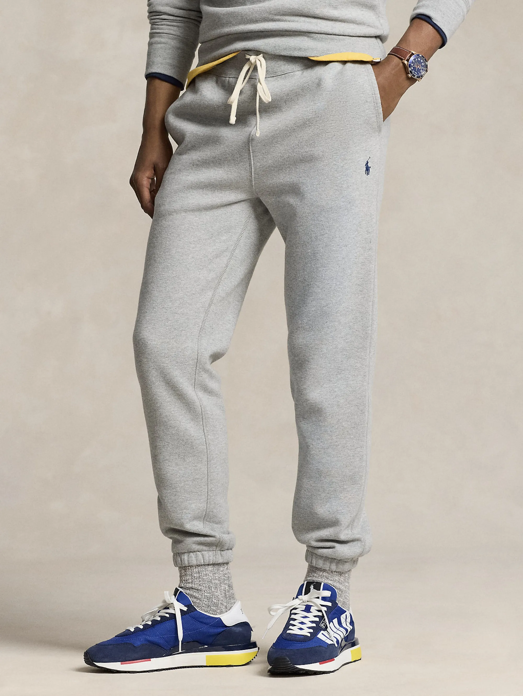 Pantaloni Joggers in Misto Cotone Grigio