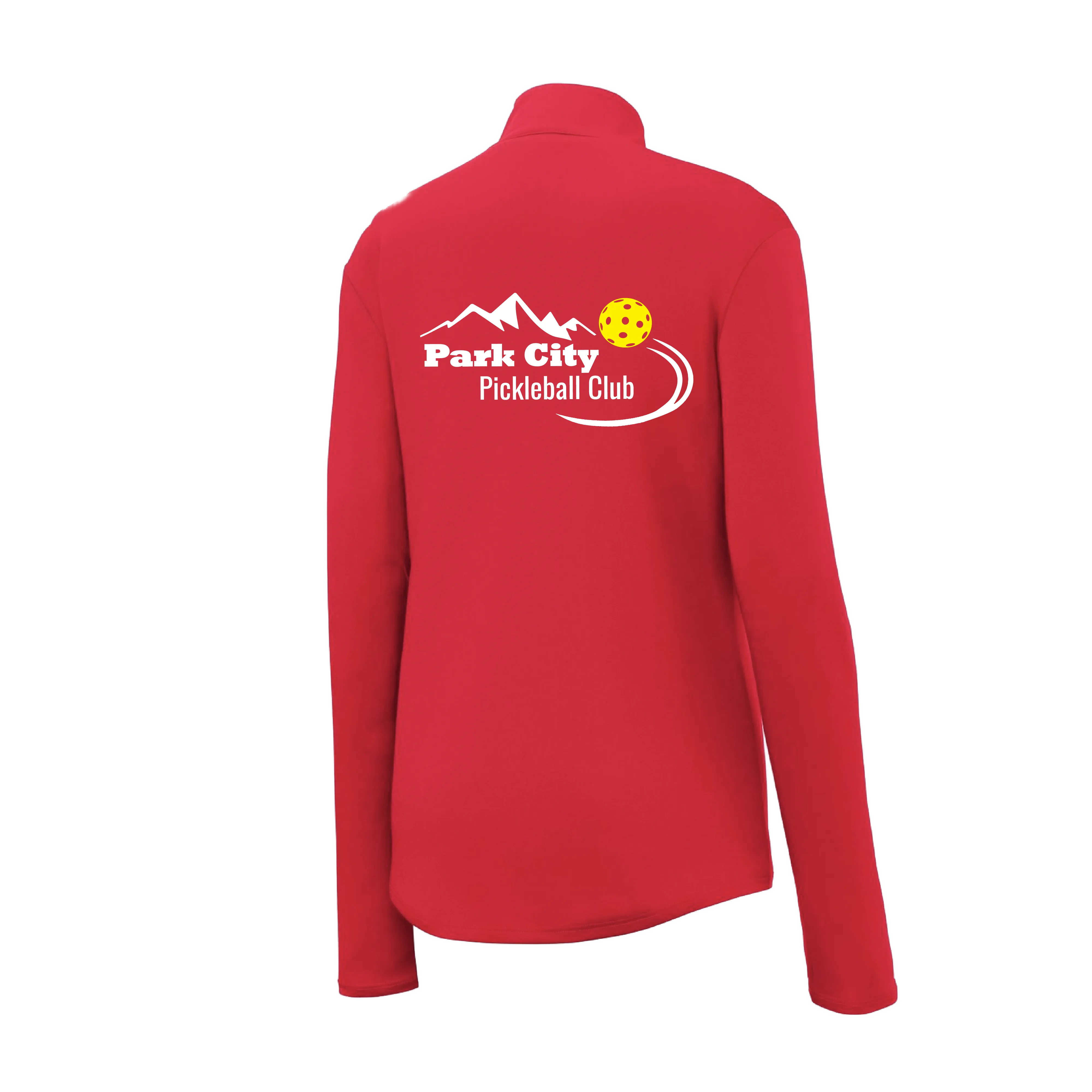 Park City Pickleball Club White Words (Customizable) | Women's 1/4 Zip Pullover Athletic Shirt | 100% Polyester