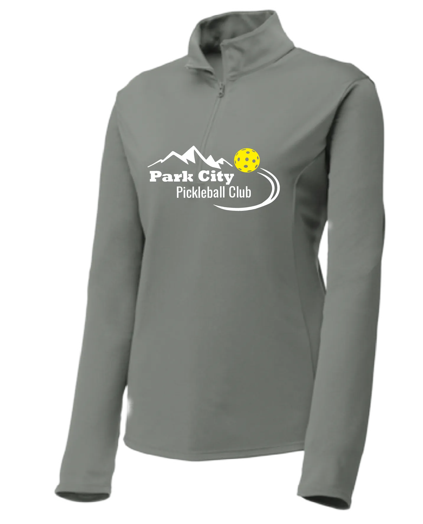 Park City Pickleball Club White Words (Customizable) | Women's 1/4 Zip Pullover Athletic Shirt | 100% Polyester