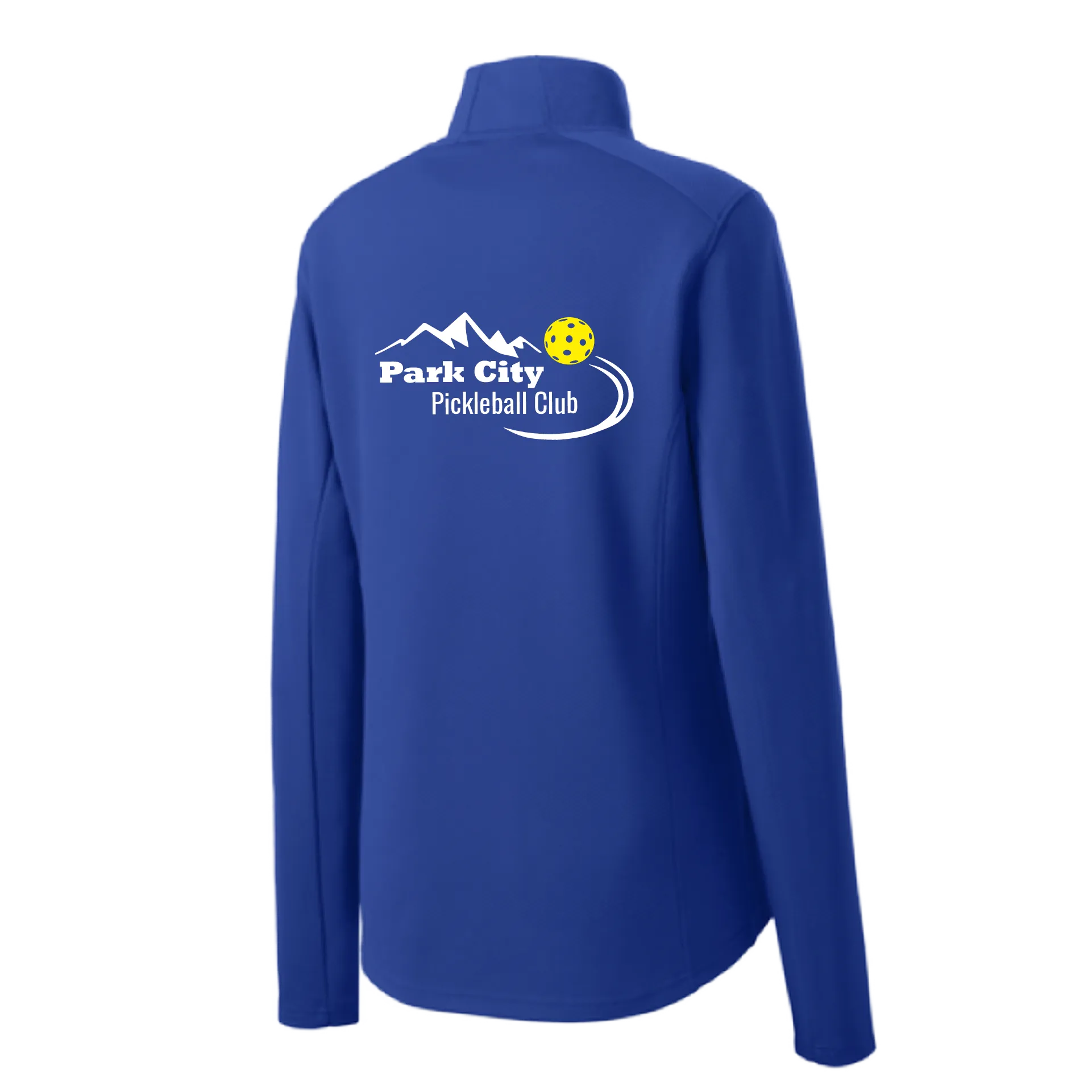 Park City Pickleball Club White Words (Customizable) | Women's 1/4 Zip Pullover Athletic Shirt | 100% Polyester