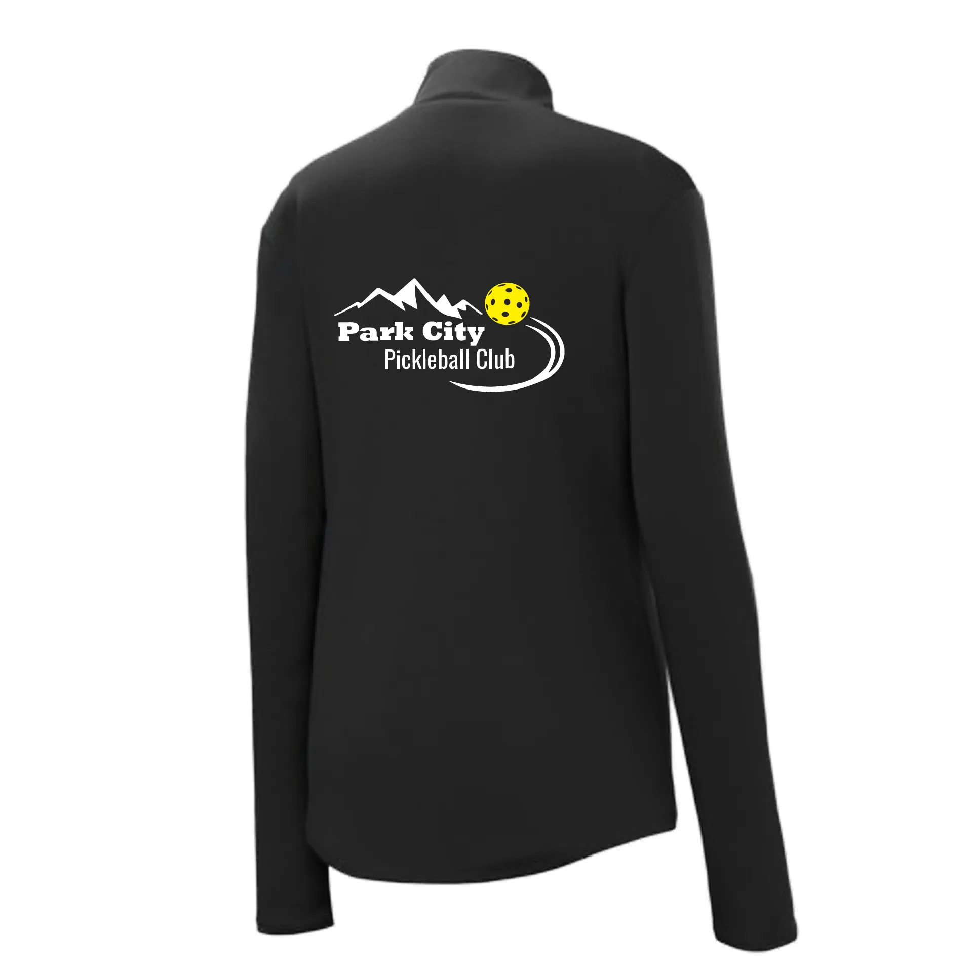 Park City Pickleball Club White Words (Customizable) | Women's 1/4 Zip Pullover Athletic Shirt | 100% Polyester