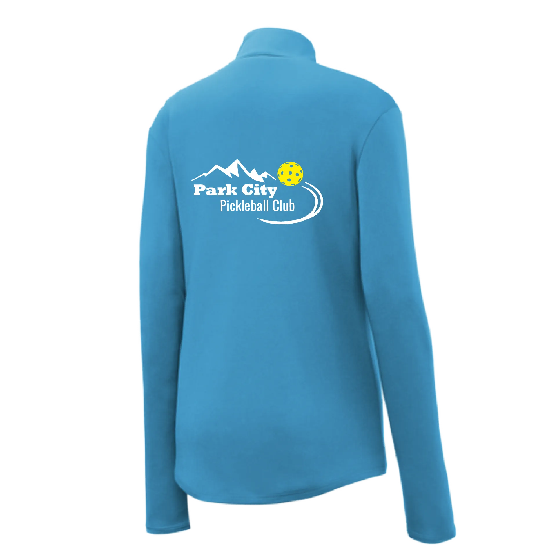 Park City Pickleball Club White Words (Customizable) | Women's 1/4 Zip Pullover Athletic Shirt | 100% Polyester