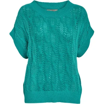 PCAngelica Ajour Knit Top-PEPPERCORN